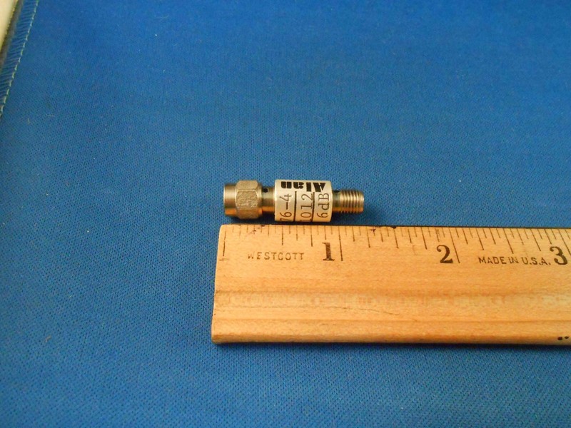 50MP6-1012 ALAN 6 DB FIXED ATTENUATOR FREQ 0-12.4GHZ 50 OHMS NOS SMA gallery