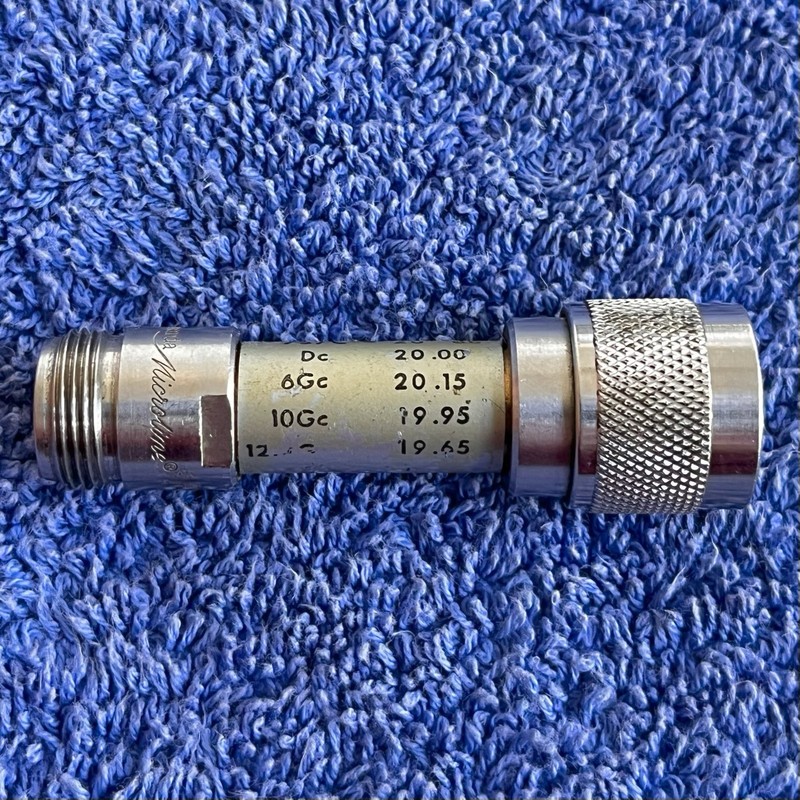 Narda Microline 757C-20 Attenuator 34387 DC-12.4gHz -3dB RF Attenuator 5W ! gallery