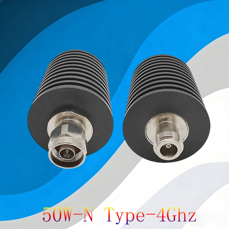 DC-4G 50W N-Type Coaxial Fixed RF Attenuator 50Ω High Power Microwave Attenuator