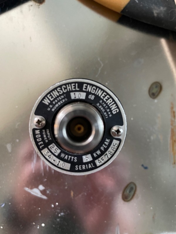 Weinschel Model 34 Coaxial Attenuator 10 dB, dc - 4.0 GHz, 25 W