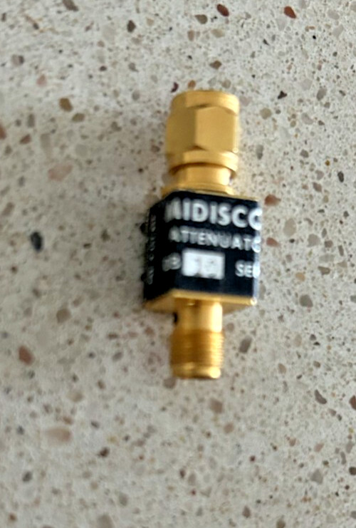 MIDISCO MDC1065 10dB RF Attenuator Gold SMA USA