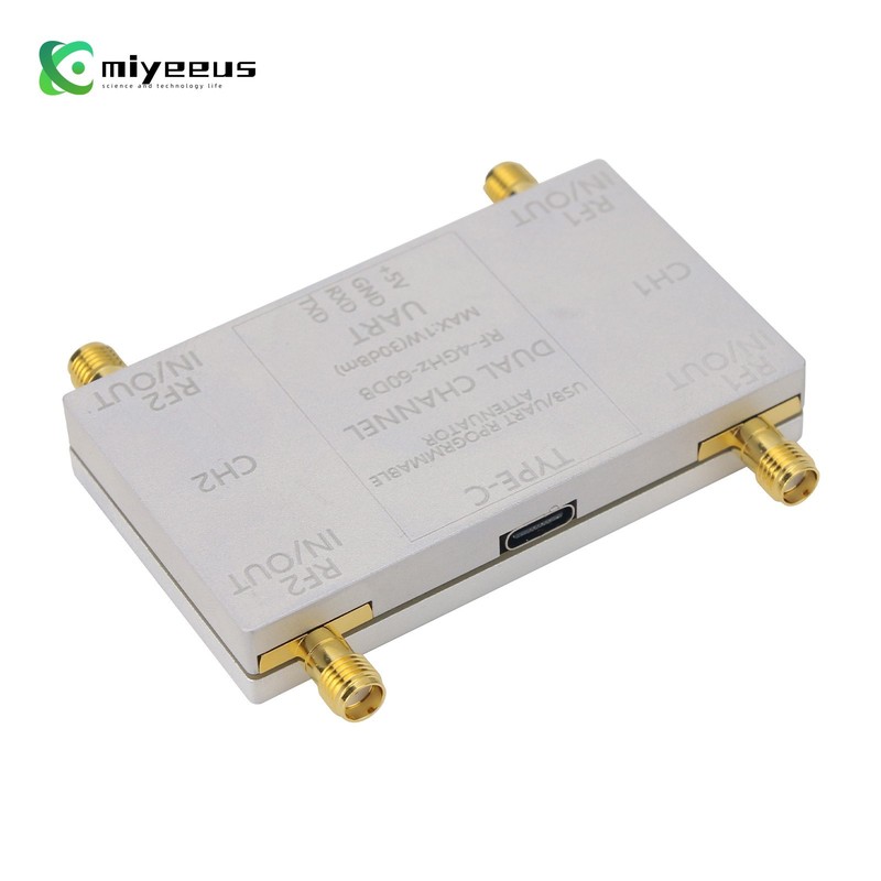 RF-4GHz-60DB Dual Channel Programmable Attenuator RF Attenuator + Type-C Cable gallery