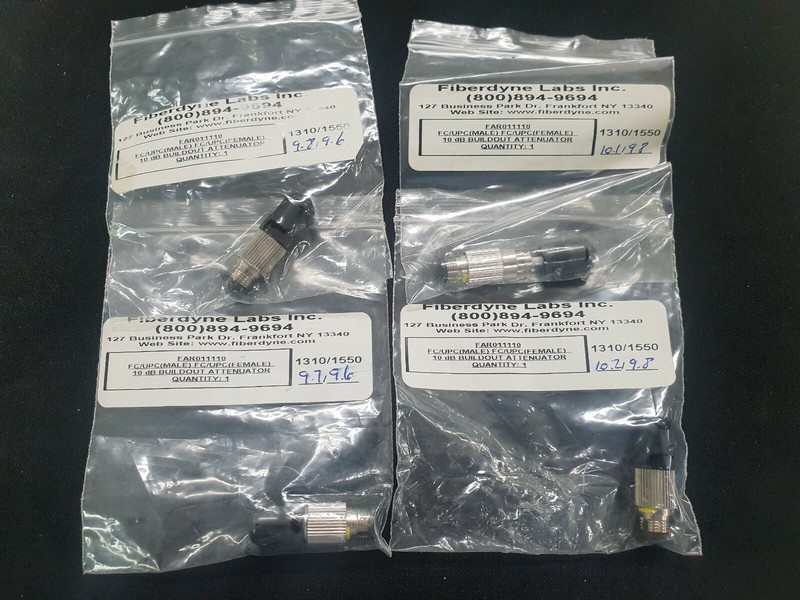 Fiberdyne FC/UPC(m) FC/UPC(f) : Fixed Fiber Optic Attenuator : 10 dB - 4 sets