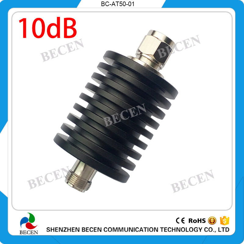 rf Attenuator 50W N 10dB Attenuator Plug male to Jack female 50 Watt DC-3Ghz