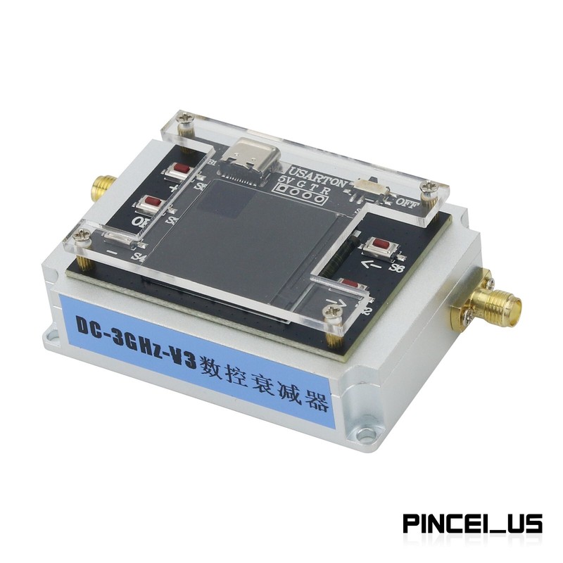 DC-3GHz Digital Programmable Attenuator CNC Isolation Attenuator 1.3" TFT Screen gallery