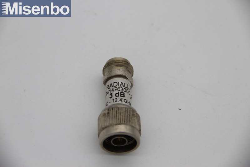 Used Radiall R414703000 3dB Coaxial Attenuator DC-12.4 GHz