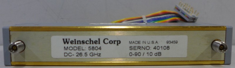 Weinschel 5804 Prog. Attenuator DC-26.5 GHz, 0-90 dB, 10 dB step, 24 VDC, Gold