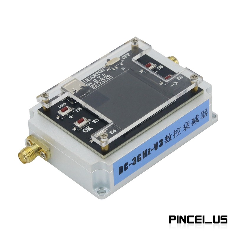 DC-3GHz Digital Programmable Attenuator CNC Isolation Attenuator 1.3" TFT Screen gallery