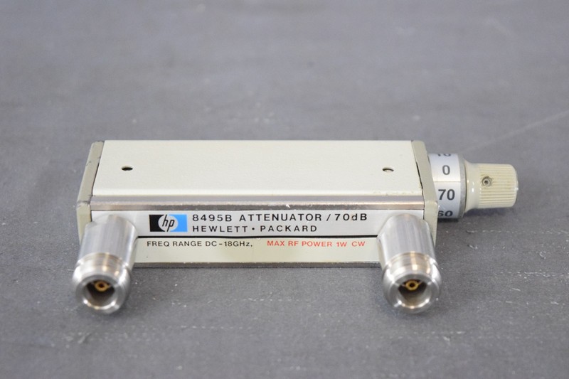 HP 8495B /001 Manual Step Attenuator, DC to 18 GHz; 0 to 70 dB; 10 dB steps