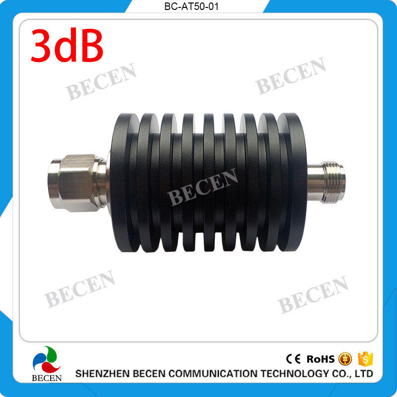 RF Fixed Attenuator 50W N 3dB Attenuator Plug male to Jack female 50Watt DC-3Ghz