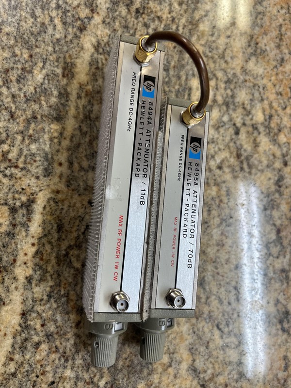 6bb HP Agilent 8494A & 8495A 4GHz Attenuator (70dB & 11dB), Interconnect Opt 002 gallery