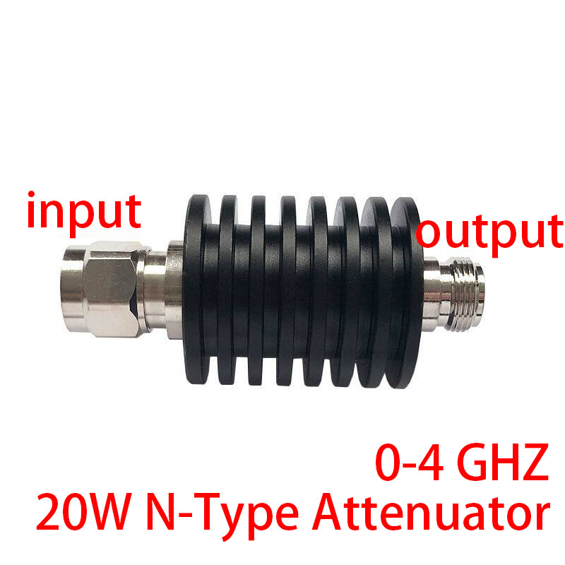 20W N Type Fixed Coaxial RF Attenuator DC to 3GHz 50 Ohm High Power Attenuator