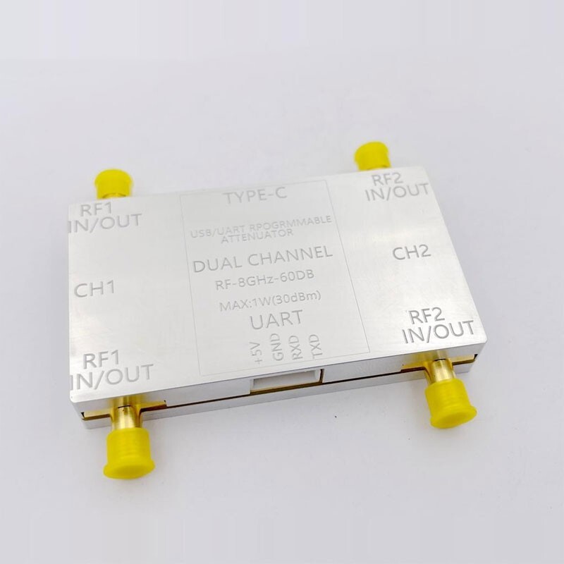 LF-8GHz Dual-CH RF Attenuator Module with SMA Female Connector + Type-C Cable gallery