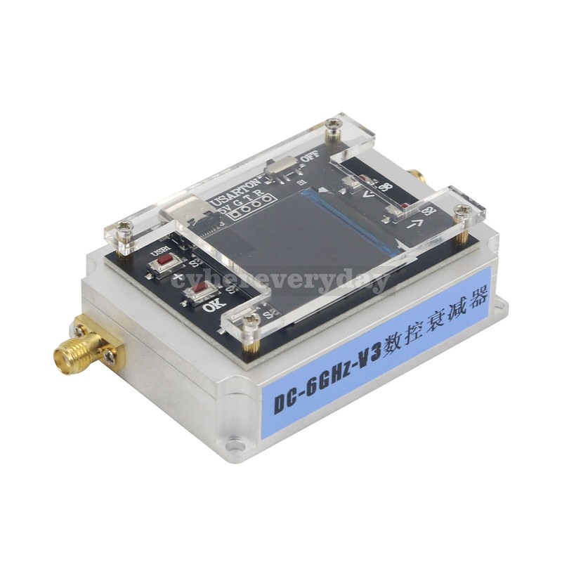 DC-6GHZ 90DB Programmable Attenuator Module RF Step 0.25DB 1.3" OLED DisplayCNC gallery