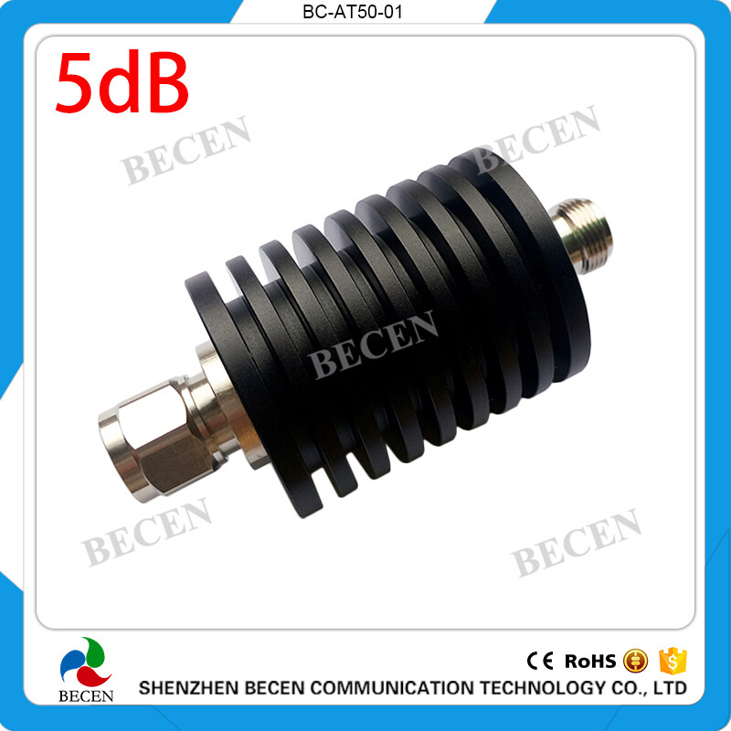 RF Fixed Attenuator 50W N 5dB Attenuator Plug male to Jack female 50Watt DC-3Ghz