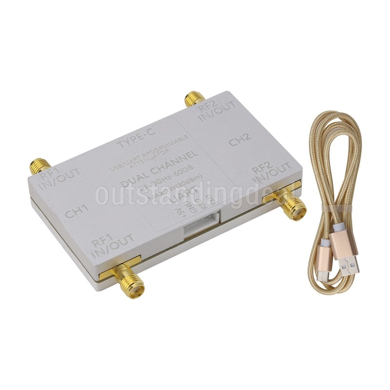 RF-8GHz-60DB Dual Channel Programmable Attenuator RF Attenuator w/ Type-C Cable