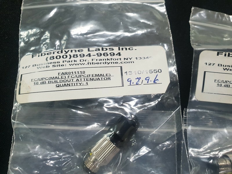 Fiberdyne FC/UPC(m) FC/UPC(f) : Fixed Fiber Optic Attenuator : 10 dB - 4 sets gallery