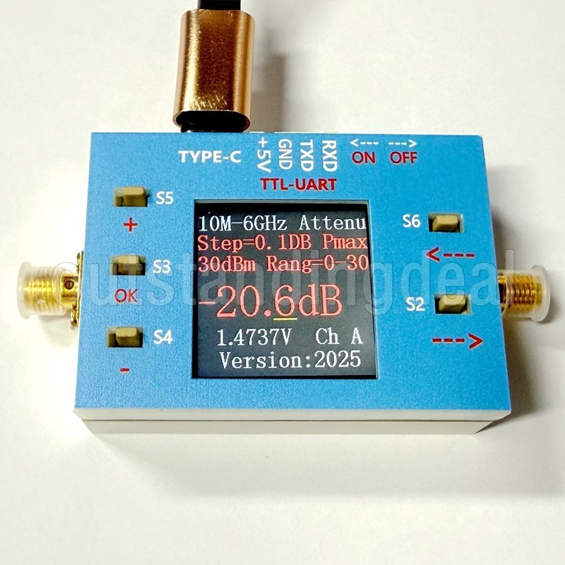 10MHz-6GHz 0.1DB High Precision Digital Programmable RF Attenuator Module ot25