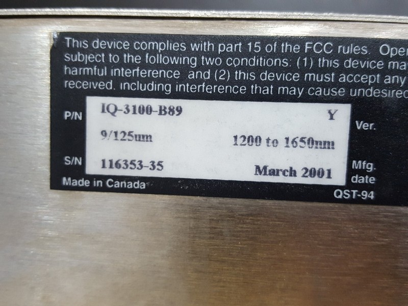 EXFO IQ-3100-B89 : Variable Attenuator 1200 to 1650nm (116353-35) gallery