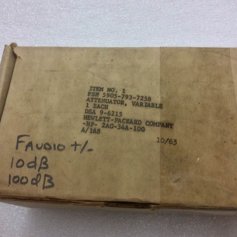 HP Attenuator Variable FSN 5905-793-7258 Feb 1963 Lot 9 Unopened New gallery