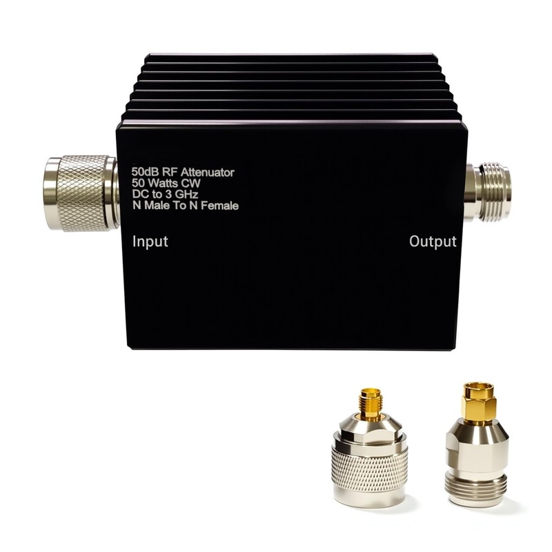 AURSINC 50W RF Attenuator, 50 dB Fixed, 50 Watt 50 Ohm Attenuator DC to 3GHz,...
