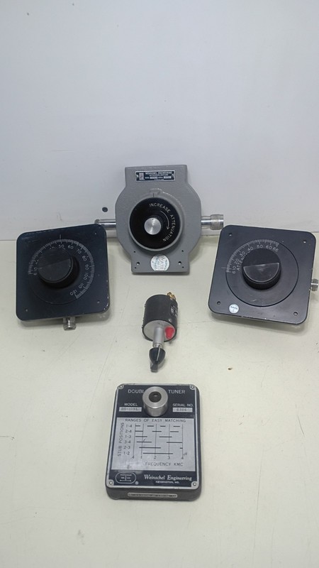 Sale Is For (3) Weinschel Attenuators (1) Step & (1) Double Stub Tuner Base