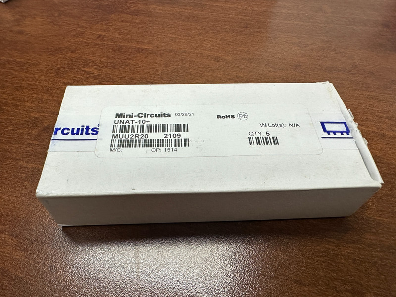 UNAT-10+ Mini-Circuits: 10dB 50Ohm DC-6GHz Attenuator, Lot of 5