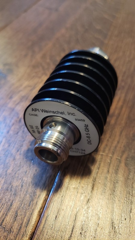 API Weinschel Inc RF Attenuator N-Type 25W 10dB