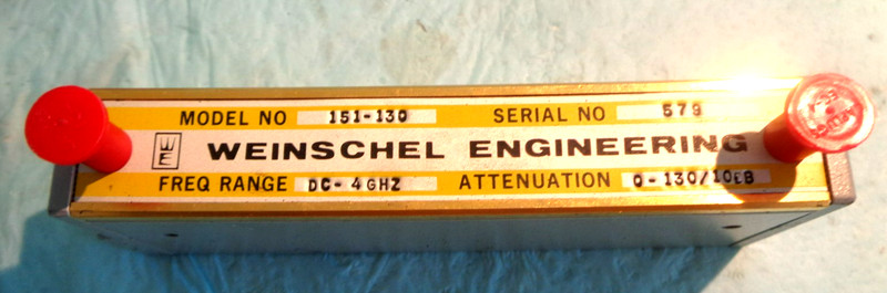 Weinschel Eng. Step Attenuator 151-130 SMA DC-4 GHz 0-130dB in 10 dB Steps