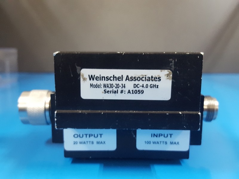 Weinschel Associates WA30-20-34: Fixed Coaxial Attenuator, DC-4GHz (1059) gallery
