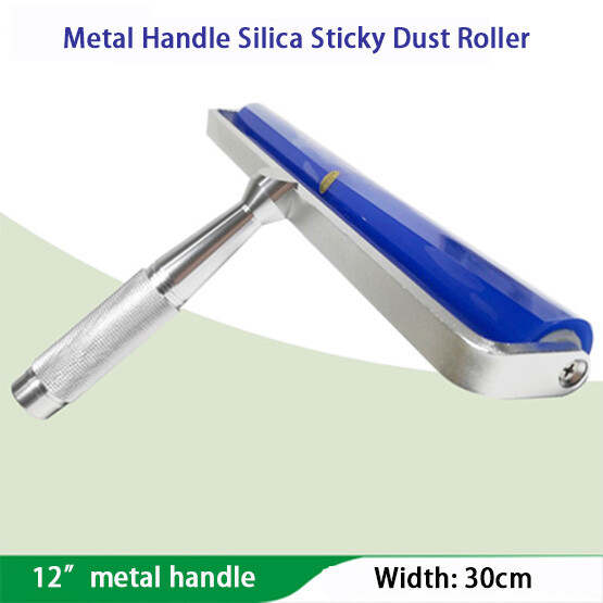 Anti Static Dust Removal Tool Silica Sticky Dust Roller Metal Handle 4-12 Inch gallery