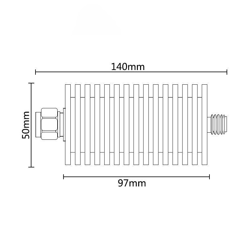 50W Long Body N-Type 20dB Attenuator DC-4GHz Ham Radio Test Component gallery