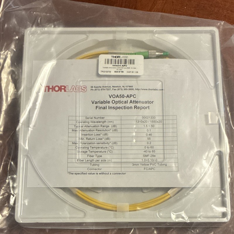 Thorlabs VOA50-APC Variable Optical Attenuator 1.5-50dB 1310/1550nm