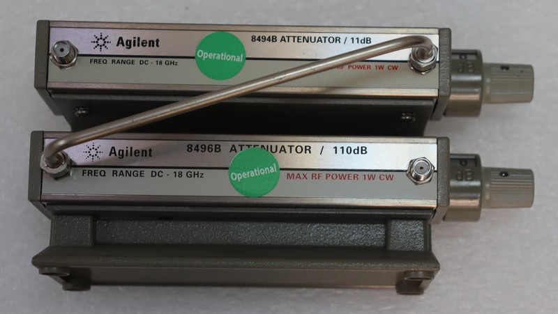 Agilent Keysight 8494B/8496B Variable Attenuator Set DC-18GHz 1/10db Step GOOD