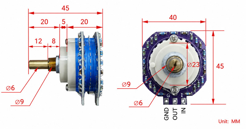 VALAB 24 Step Attenuator 100K Stereo Volume Control Upgrade Vishay - O Shaft gallery