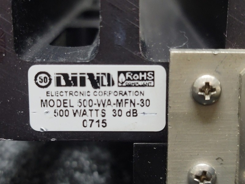 Bird 500-WA-MFN-30: RF Attenuator, 500W 30dB, AS-IS (0715) gallery