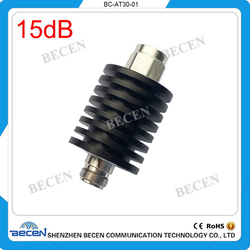 rf Attenuator 30W N 15dB Attenuator Plug male to Jack female 30 Watt DC-3Ghz