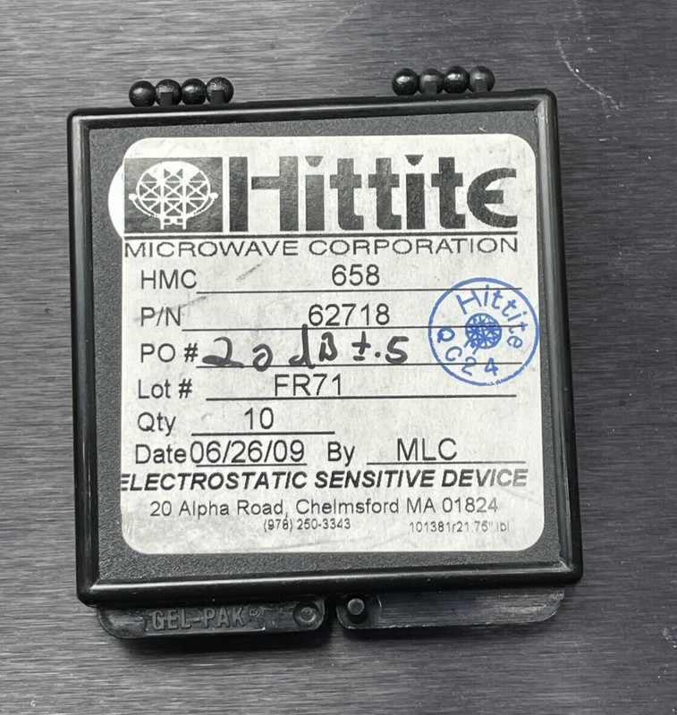 QTY 10 – TESTED – HMC658 0-50GHz 20dB Attenuator – Hittite/Analog Devices