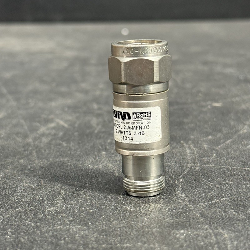 BIRD 2-A-MFN-03 RF COAXIAL ATTENUATOR 2W 3dB 4GHz MALE/FEMALE BNC CONNECTOR gallery