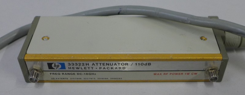 HP 33322H Prog. Attenuator DC-18 GHz, 0-110 dB, 10 dB step, 24 VDC, Gold Trim gallery