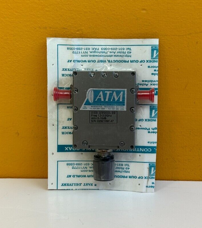 ATM Microwave AV983-10 1-2 GHz, 0-10 dB, Continuously Variable Attenuator. New!