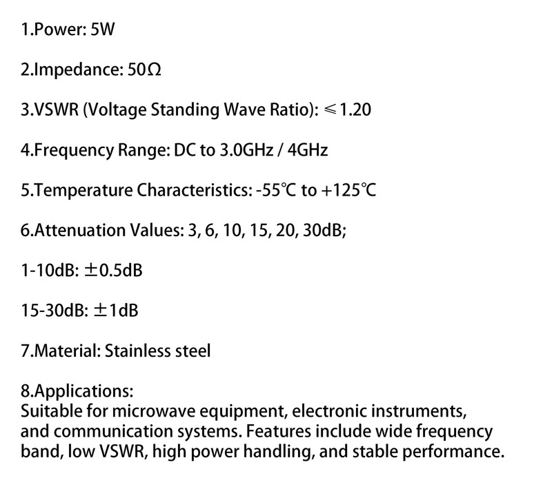 DC-3GHz 5W 10dB SMA Male to Female Coaxial Fixed for Mini-Circuits RF Testing gallery