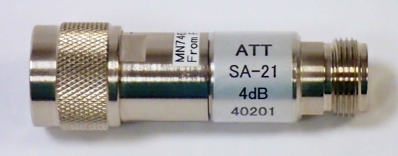 SANKEN ATT SA-21 4dB DC - 4 GHz 50 ohm FIXED ATTENUATOR TYPE N M-F CONNECTORS gallery