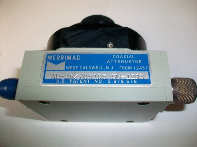 MERRIMAC COAXIAL ATTENUATOR AU/26-705105 3GHZ. gallery