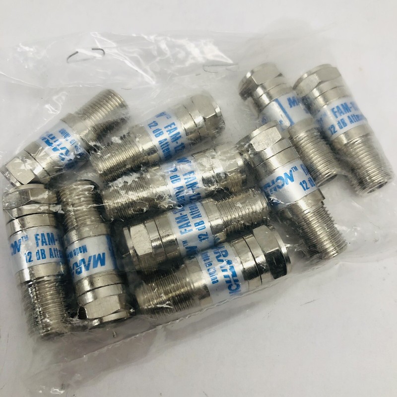 LOT OF 10 MARATHON FAM-12 dB IN LINE ATTENUATOR PAD