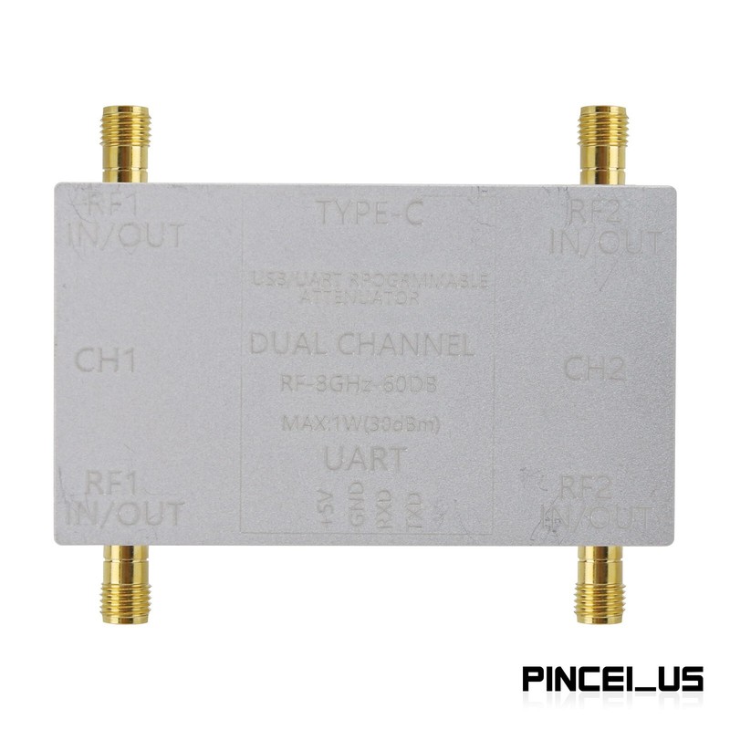 RF-8GHz-60DB Dual Channel Programmable Attenuator (Main Unit + Type-C Cable) pe6 gallery