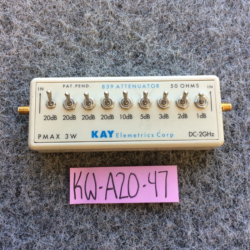 Kay Elemetrics 837 Toggle Switch Attenuator (102.5dB, 50ohm, DC-2GHz) 3W