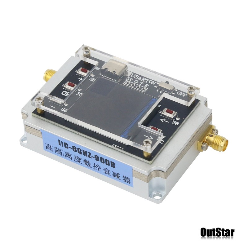 DC-8GHz Digital Programmable Attenuator Isolation Attenuator 1.3-in TFT Screen gallery