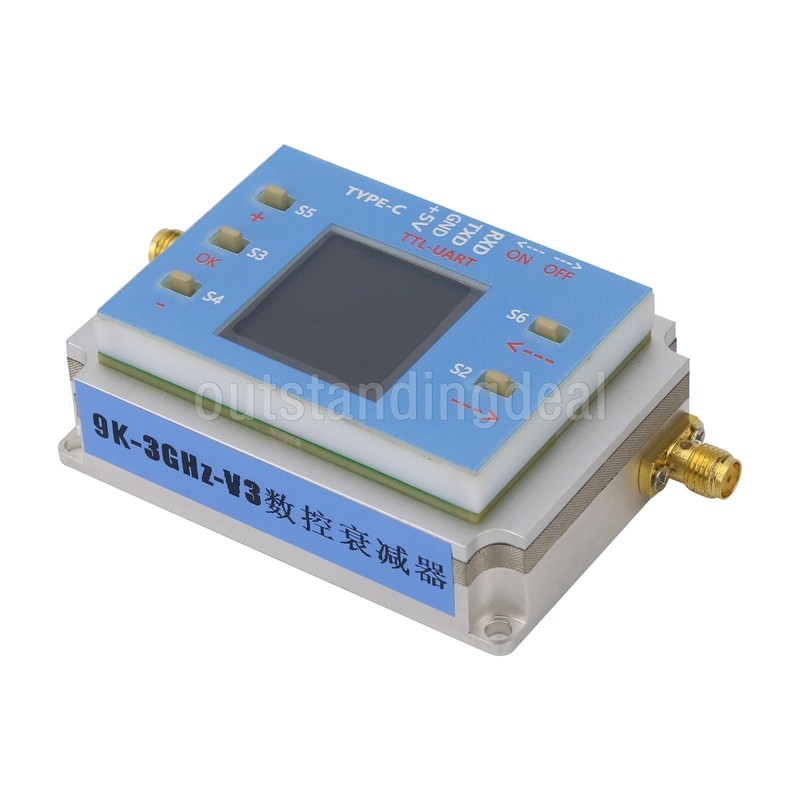 DC-3GHZ 90DB Programmable Attenuator Module RF Attenuator Step 0.25DB 1.3" OLED- gallery