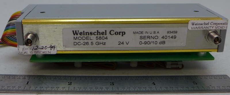 Weinschel 5804 Prog. Attenuator DC-26.5 GHz, 0-90dB, 10dB step, 24V, w/Board gallery